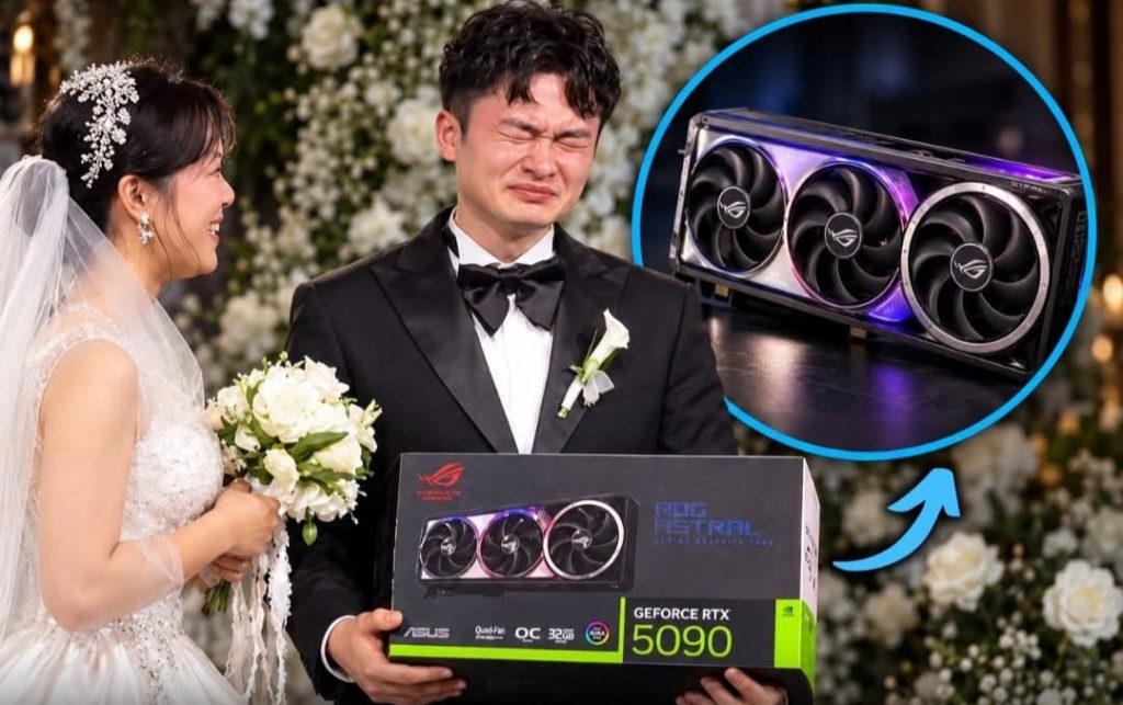 مفاجأة غير تقليدية في حفل زفاف صيني بطلها بطاقة الرسوميات القوية NVIDIA GeForce RTX 5090 كهدية للعروسين